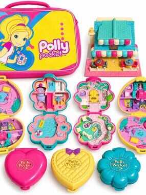 💕 **Vintage Polly Pocket Playset Collection with Carrying Bag!** 💕